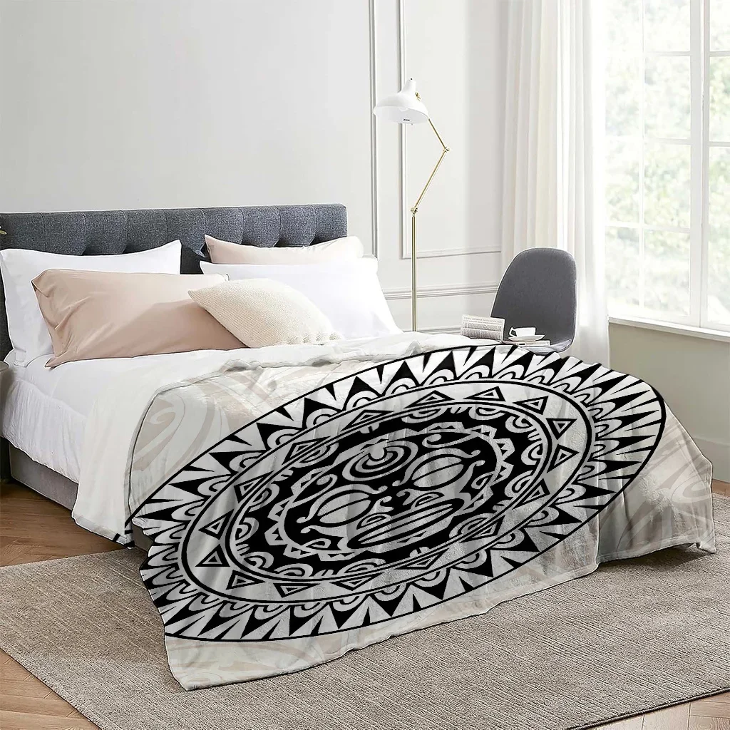 Maori tribal style patterns Blanket for Sofa Bed Travel Camping Living Room Office Conditioning Blanket for All Seasons Gifts