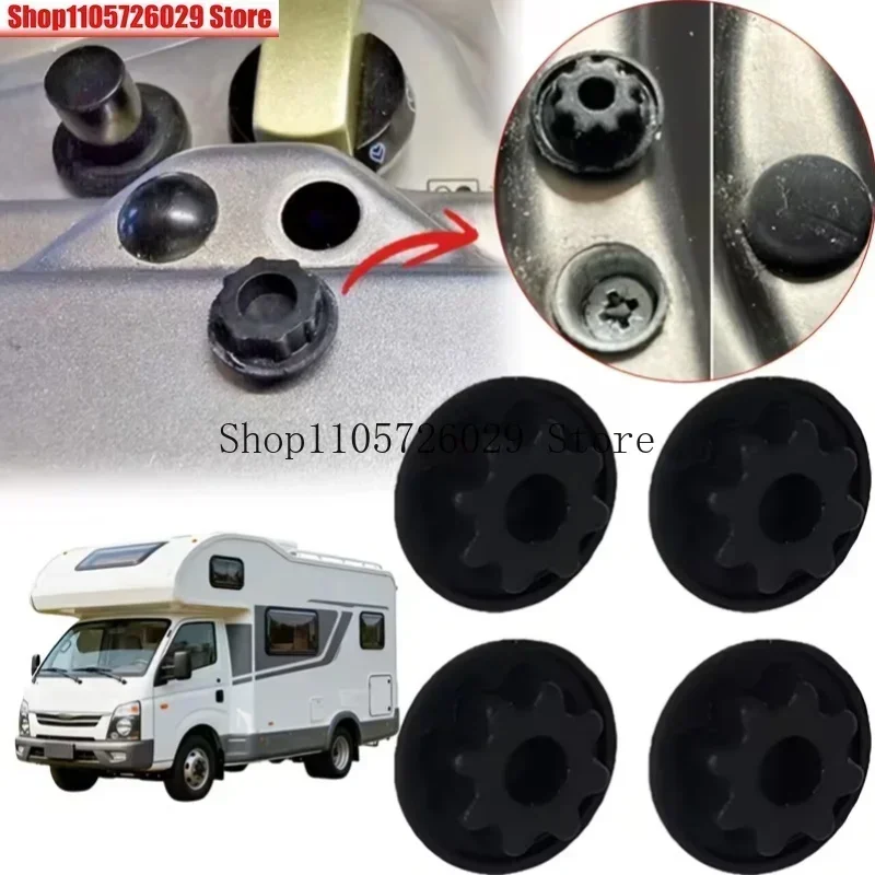 4PCS Caravan RV Screw Cap Covers for Smev Dometic Black Cog Sink Hob Cooker Silicone Rubber Motorhome Accessories