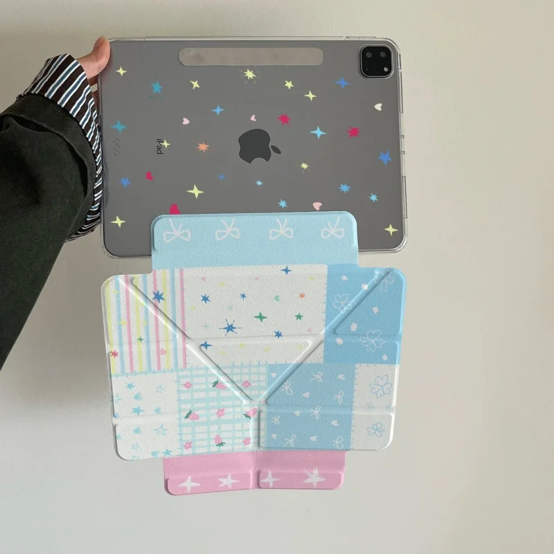 

Plaid Stars Pen Slot Detachable Magnetic Tablet Case For Mini 7 6 iPad11 10 6 5 Pro 2024 2022 2021 2020 2018 Air 2025 2024 5 4 3