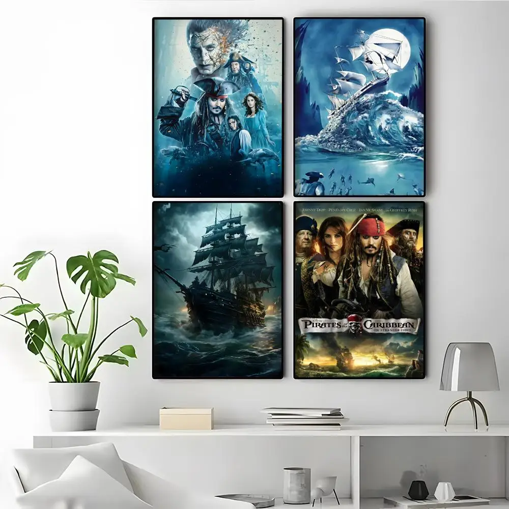 P-Pirates Of The C-Caribbean The Curse Of The Black Pearl Poster HD Anime Hot Theme Singer/OST/Movie-Waterproof Self-Stick Home