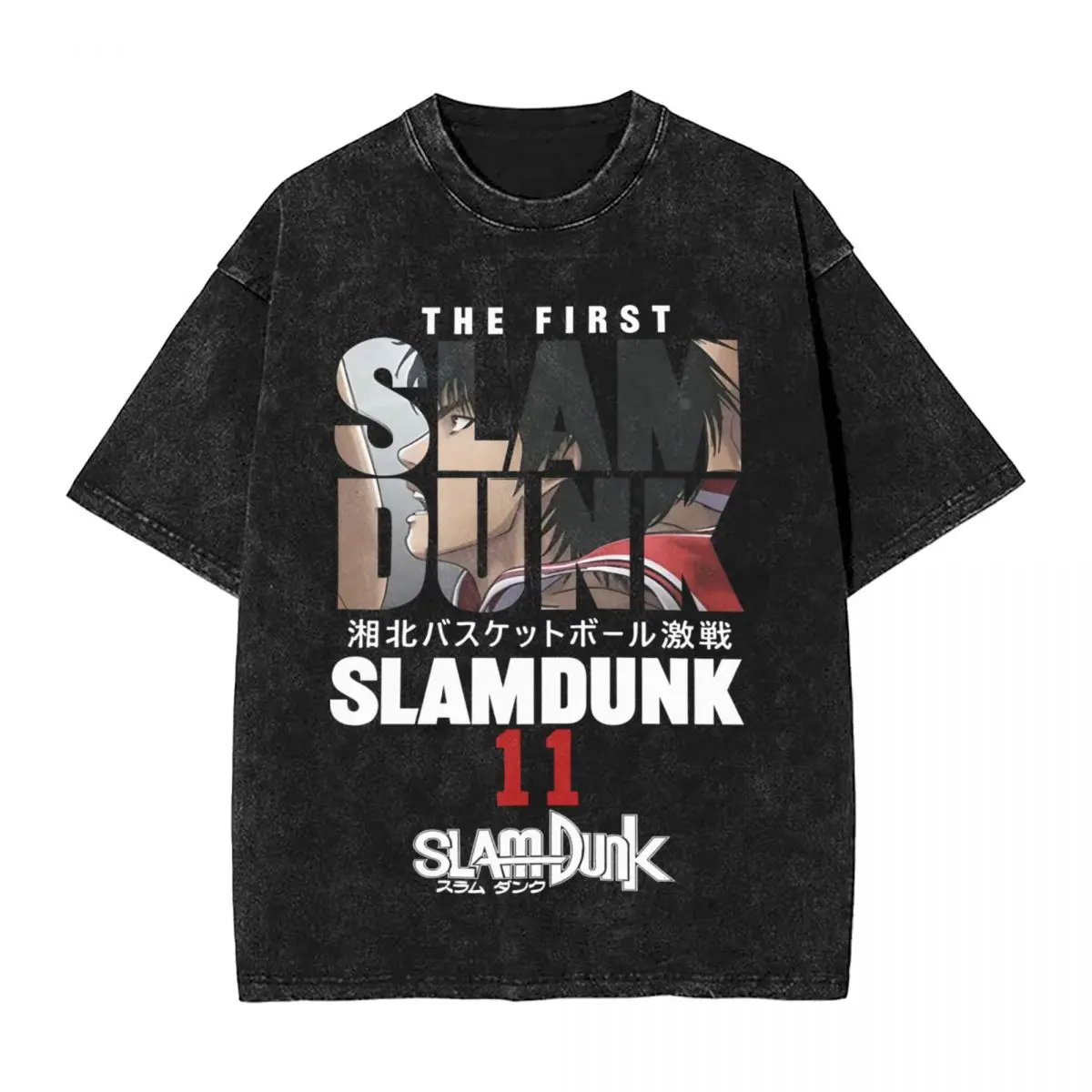 Washed T Shirt Slam Dunk Sakuragi Hanamichi Kaede Rukawa T-Shirts Harajuku Japanese Manga Streetwear Summer Tops Men Women