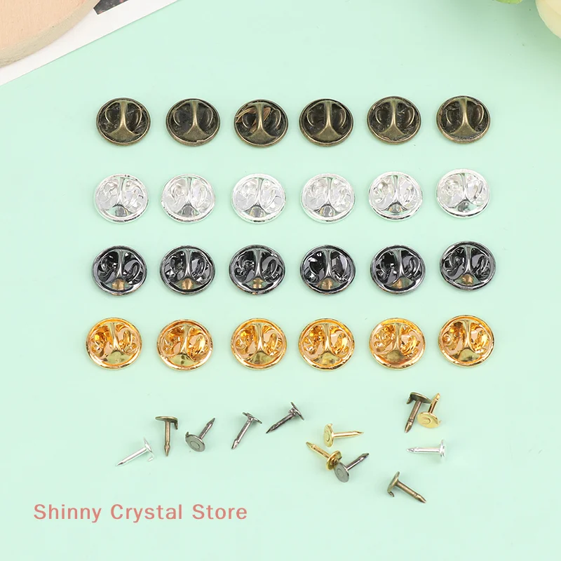 100 Stück Metall-Sicherungsrückseiten für Broschen, Anstecknadeln und Ausweishalter, DIY-Schmuckherstellung
