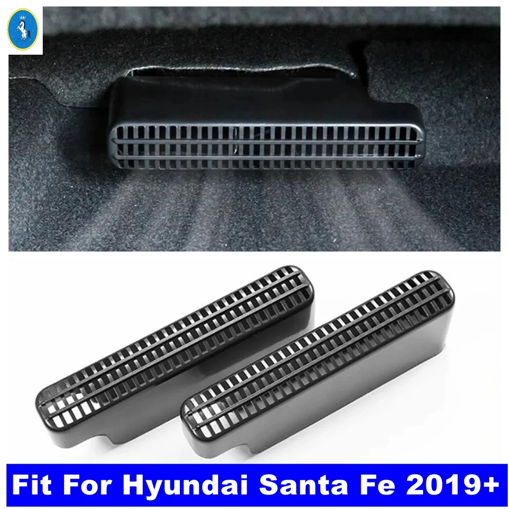 

For Hyundai Santa Fe 2019 - 2023 Auto Seat Bottom AC Air Duct Vent Anti-blocking Plastic Protection Cover Kit Black Accessories