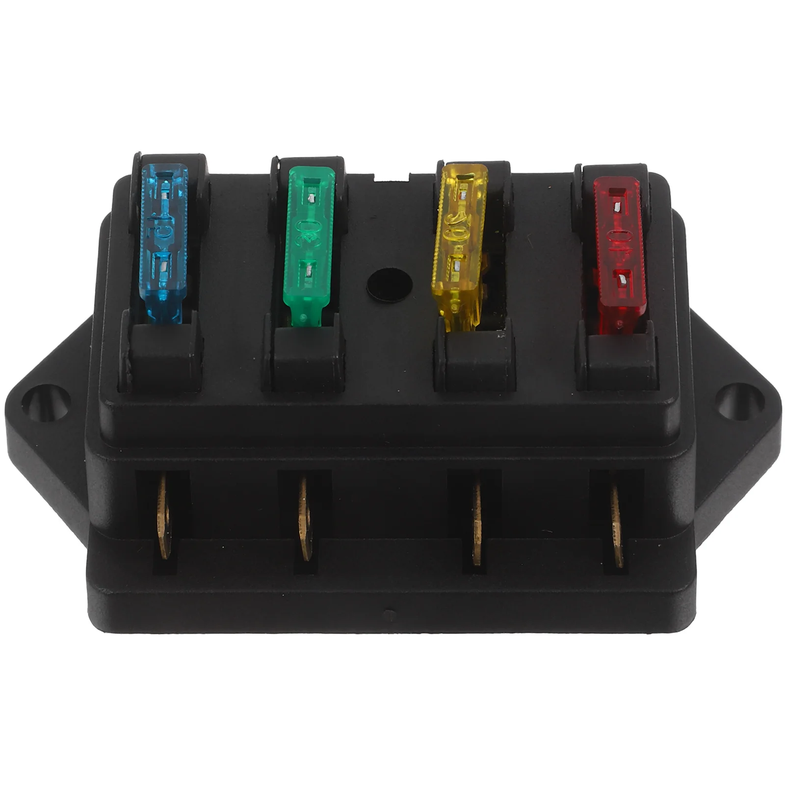 

4 Compartment Fuse Box 12 24V Automotive Fuse Block Splash Proof with Gasket Water Resistant for Car Circuit Protection