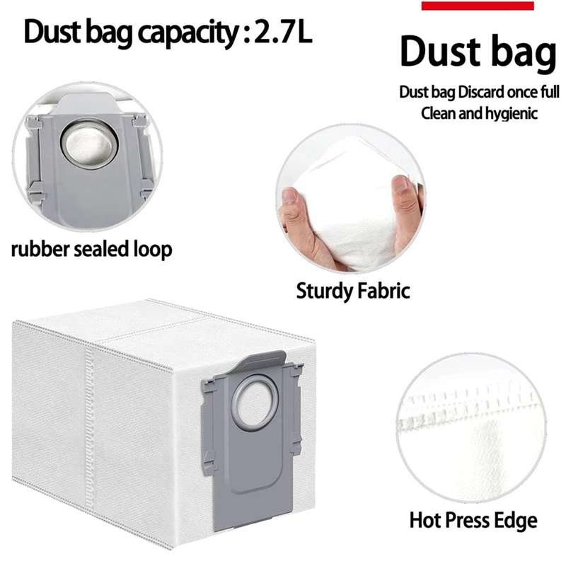 A98G-For Roborock Qrevo Curve/P20 Pro Robot Vacuum Cleaner Main Side Brush Hepa Filter Mop Cloth Dust Bags Replacement Parts