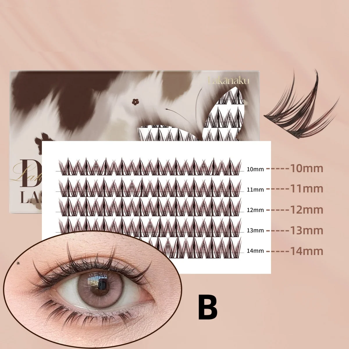 رموش بنية نوع الرموش الصناعية 8-16 مللي متر رموش اصطناعية الطبيعية الجنية لاش الكورية ماكياج ستراند رمش العنقودية رموش #5