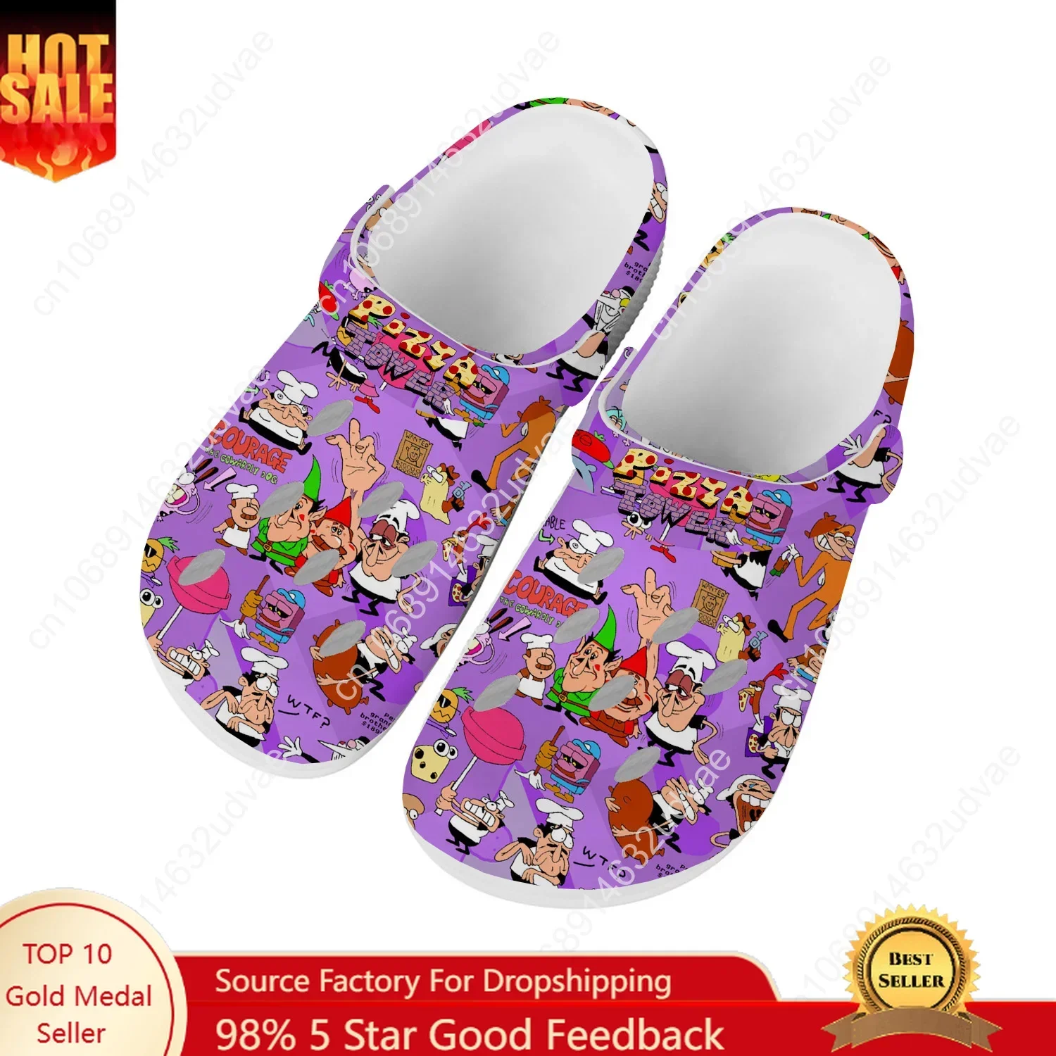 

Pizza Tower Water Shoes Mens Womens Comfortable Fashion Home Garden Clogs Customizd Sandals Beach Breathable Hole Slippers