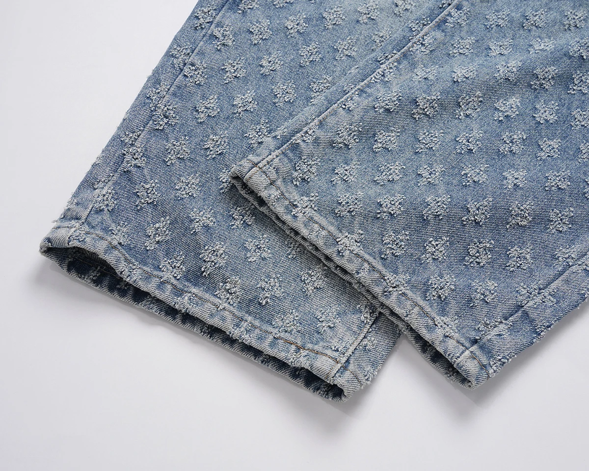 Pantalones vaqueros holgados azules lavados Vintage desgastados Harajuku para hombre, pantalones vaqueros holgados informales rasgados rectos, pantalones vaqueros de gran tamaño