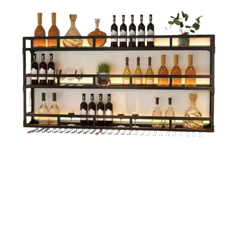 Bar Lighting,wine Rack,wall Mounted Bar Counter,wine Cabinet,Display Rack,inverted Cup Rack,restaurant,wall Mounted Storage Rack