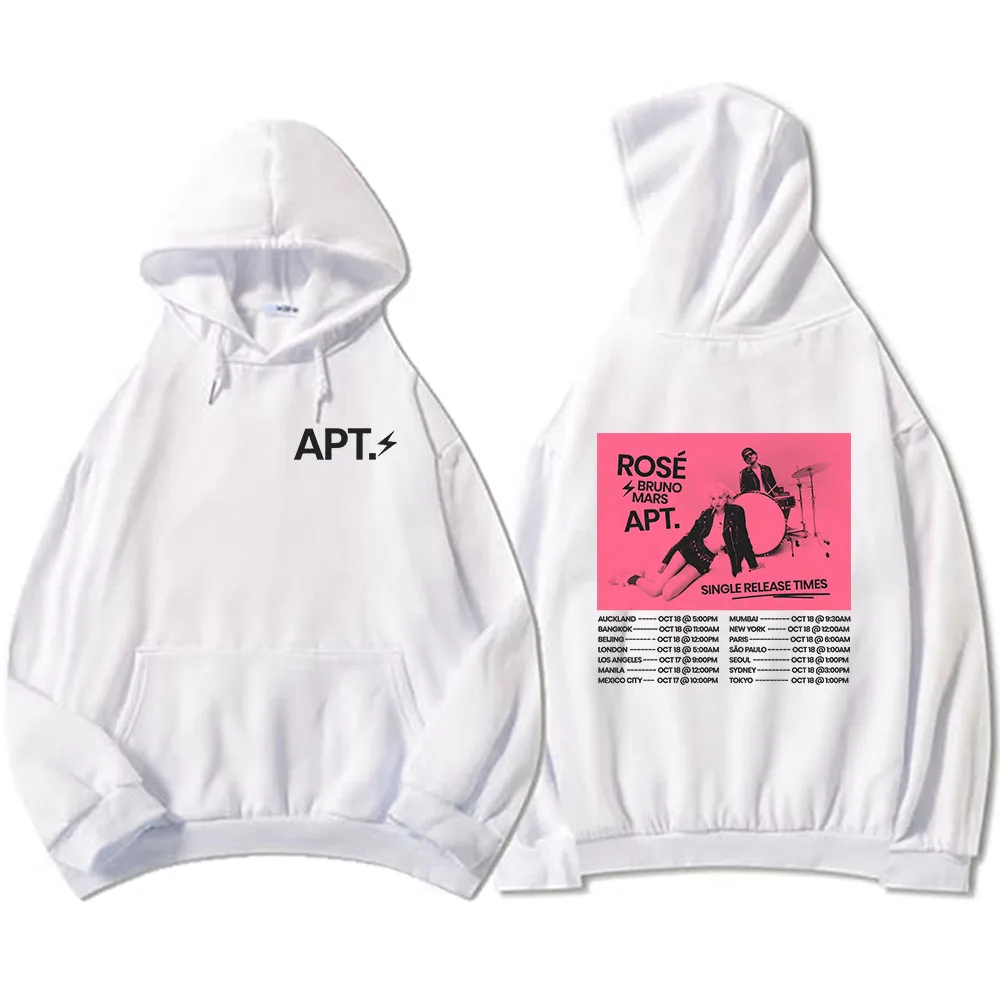 APT 2024 New Song Graphic Hoodies ROSÉ & Bruno Mars Sweatshirts Sudaderas Hombre Long Sleeve Winter Hooded Pullovers Unisex Top