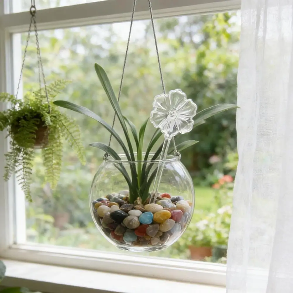 Flower Shape Automatic Plant Watering Device Automatic Plant Waterer Self Watering Bulb Glass Indoor Outdoor Vacation Plant Care
