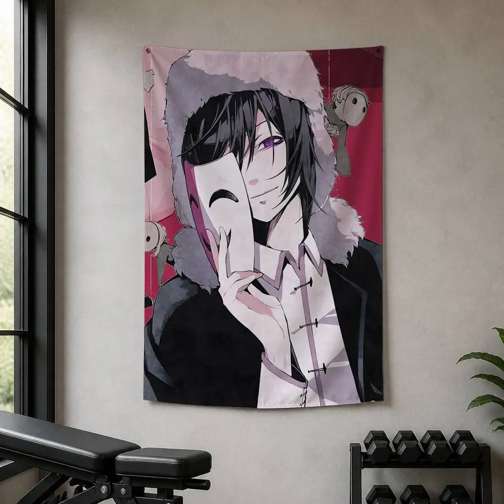 Anime Fyodor D From B-Bungo Stray Decorative Hanging Flag with Grommets for Garage Bedroom Dorm Wall Decor