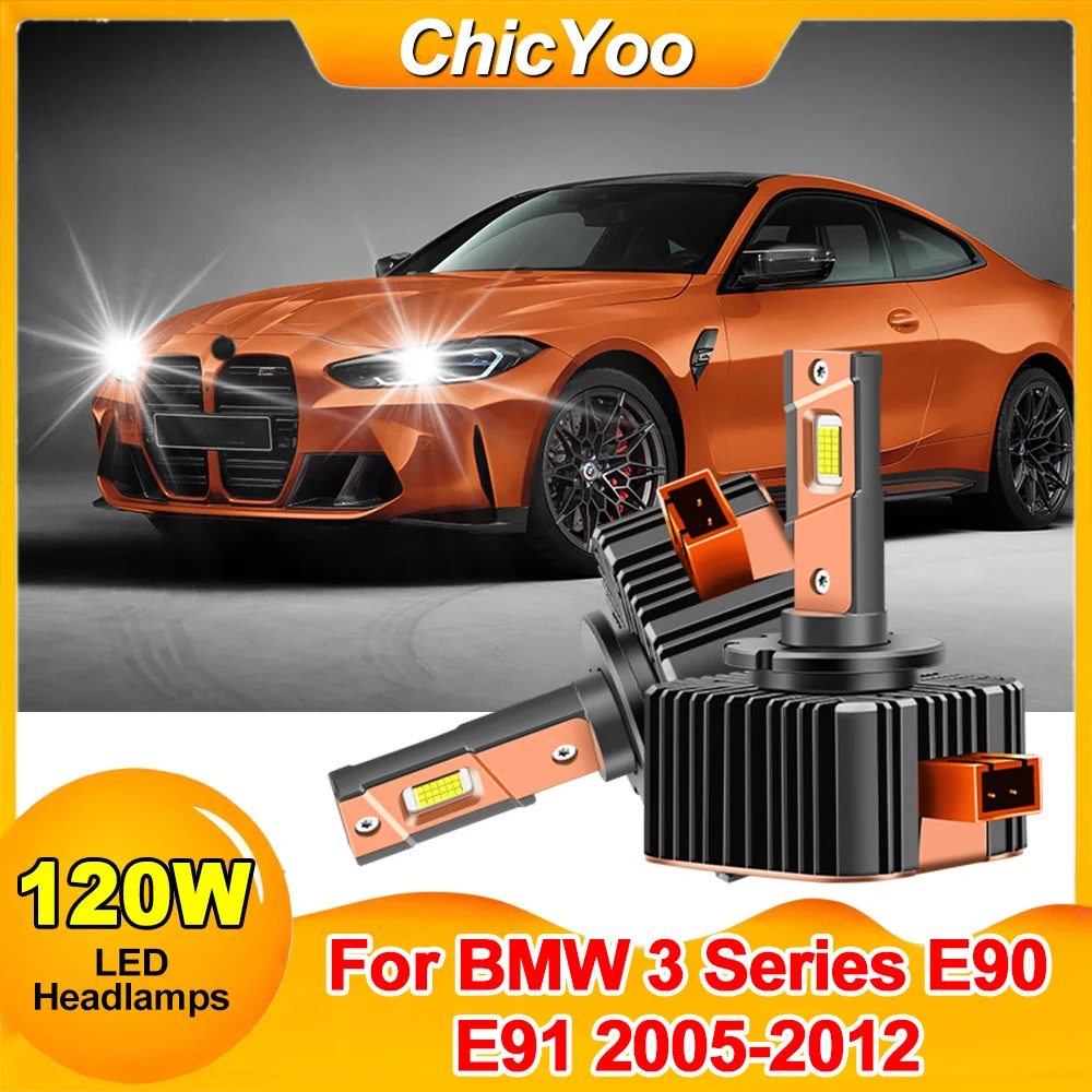 

D1S 6000K Super White Auto HID ксеноновые фары 30000LM 120W Canbus светодиодные фары лампы Plug&Play для BMW 3 серии E90 E91 2005-2012