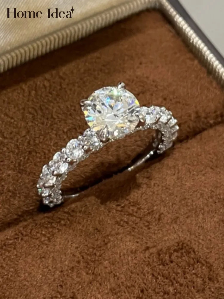 

Exquisite Ring Women 925 Silver Luxury Fine Jewelry 1.5 Carat Artificial Diamond Fashion Ladies Banquet Engagement Wedding Ring