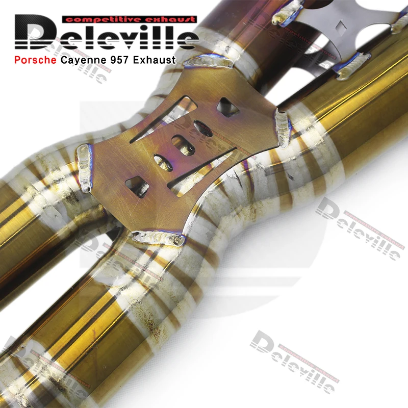 Yooking Exhaust System For Porsche Cayenne 957 3.6/4.8T 2006-2010 Titanium Catback Exhaust Downpipe view 4