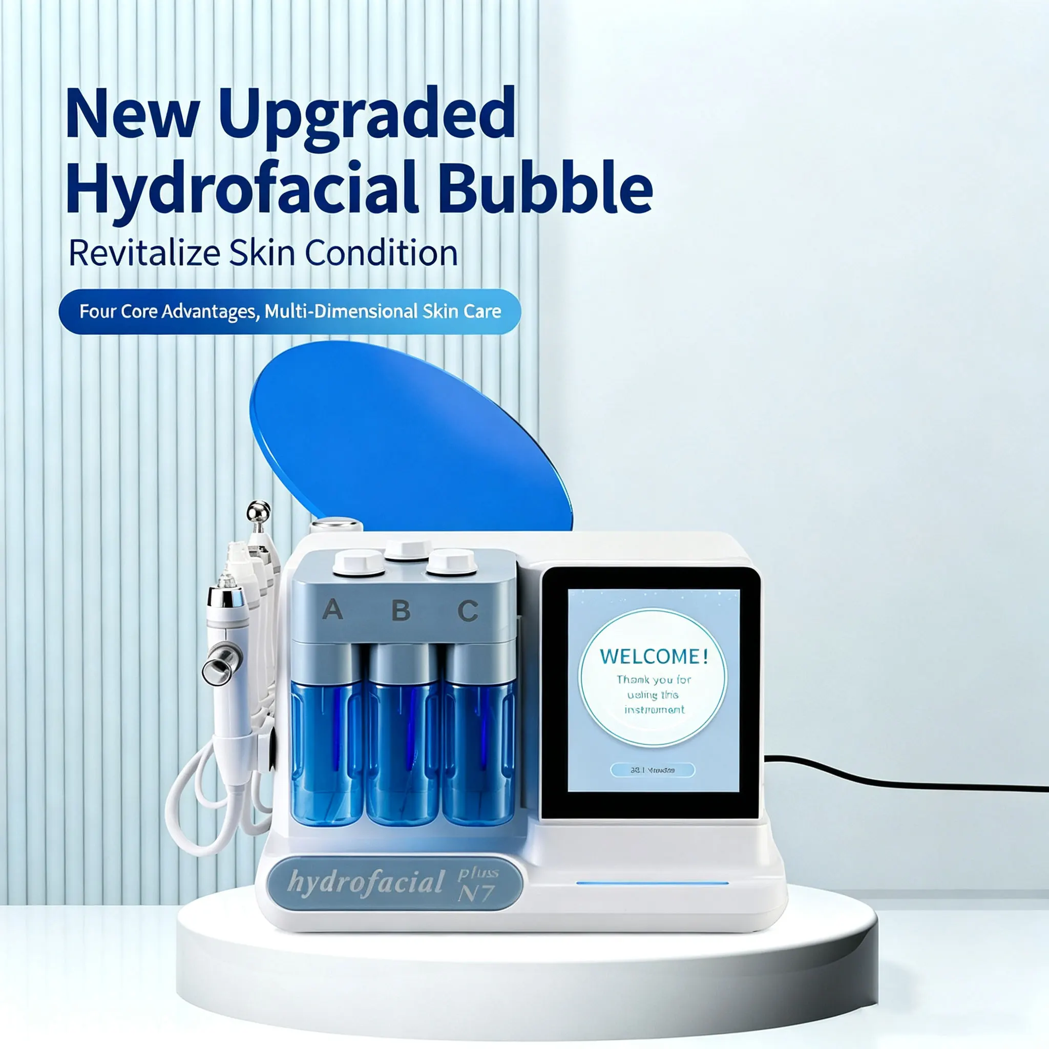 Hydrogen Oxygen Facial Lift Hydraulic Skin Grinder for Exfoliating, Regenerating Blackheads, Removing Small Bubbles, Skincare