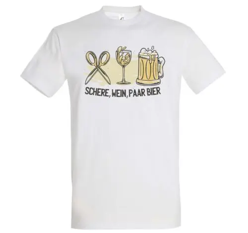 Jugend designz schere wein paar bier herren t-shirt mit druck lustig bier trinker