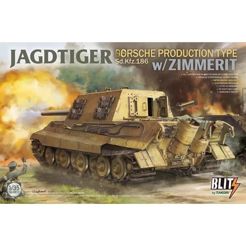 TAKOM Assembled Model Kit 8012 Jagdtiger Sd. Kfz.186 Tank Destroyer 1/35