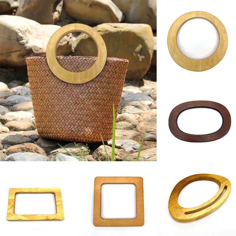 Square Round Wooden Handle For Handbags And Luggage Accessories Handles Replacement Diy Purse Luggage Handcrafted Accessories