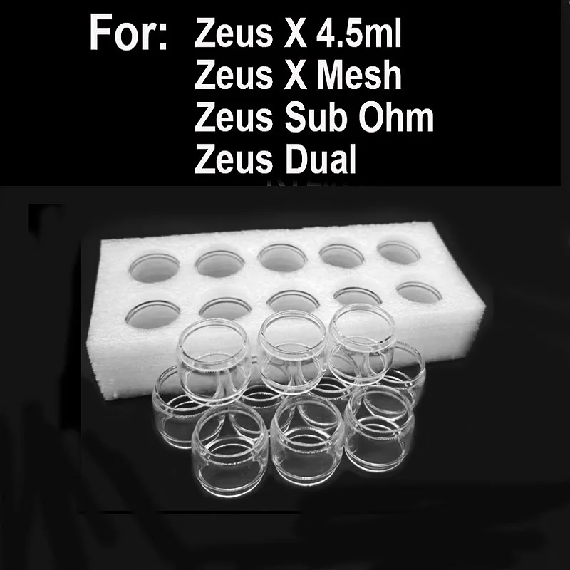 

10PCS Replacement Normal Bubble Glass Tube For Zeus X/Zeus Dual/Zeus X Mesh /Zeus Sub Ohm Glass Container Tank Accessory