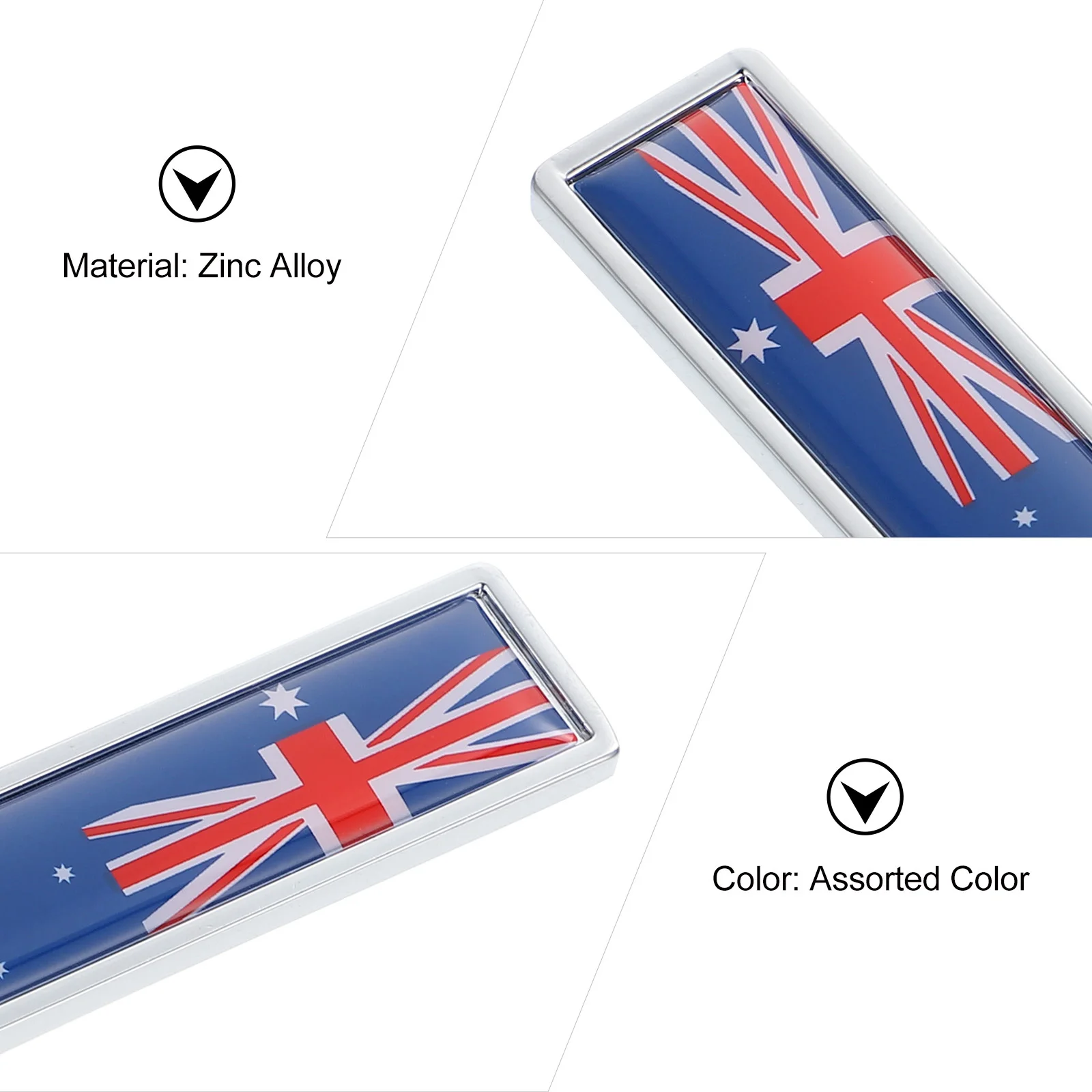 

2pcs Car Metal Sticker Nation Flag Theme Decorative Decal Door Body Styling Auto Accessories Durable Adhesive Easy To Use For