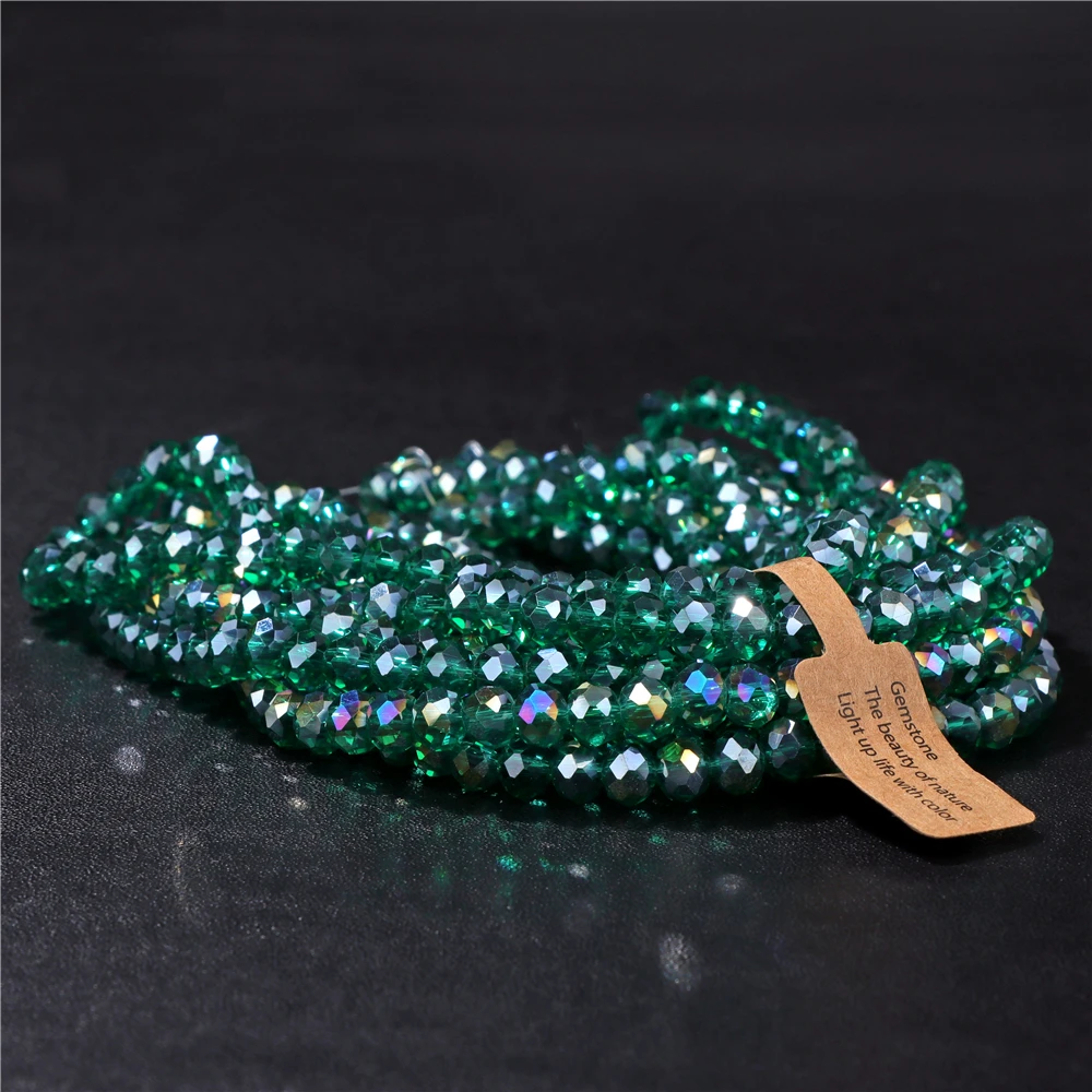 Großhandel 5 Strang/Los facettierte österreich ische Kristall perle Rondelle lose Abstand halter ab Farbe Glasperlen für Schmuck herstellung Zubehör – Detail 12