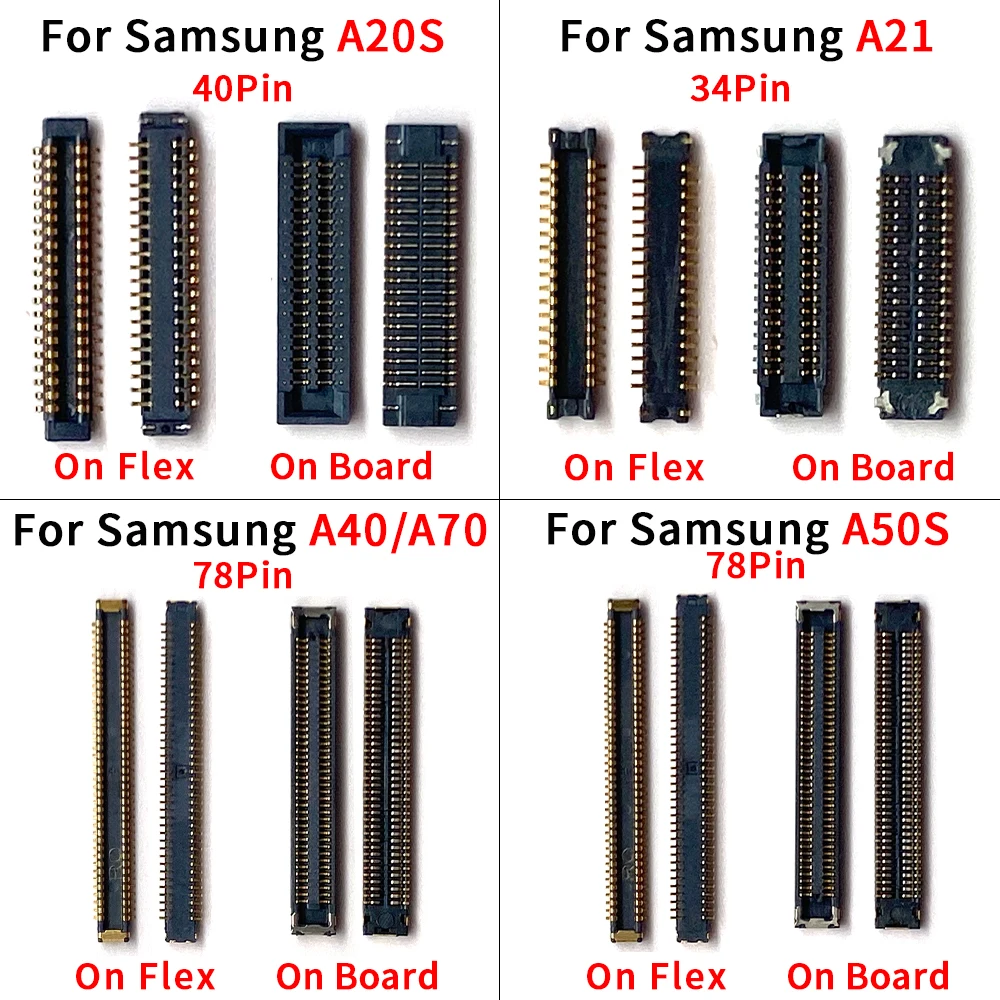 LCD Display Screen FPC Connector Plug Clip Holder on Logic Motherboard Main Board For Samsung A10 A20 A20S A21 A30S A40 A70 A50S