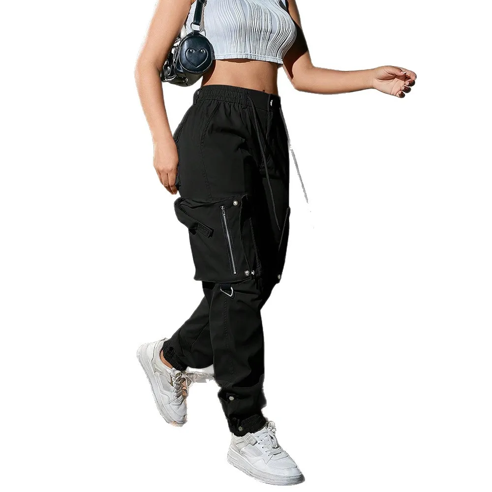 2026 Cross-Border Trendy Biker Cargo Pants - Women's Spring Autumn New Loose Multi-Pocket Casual Bestseller