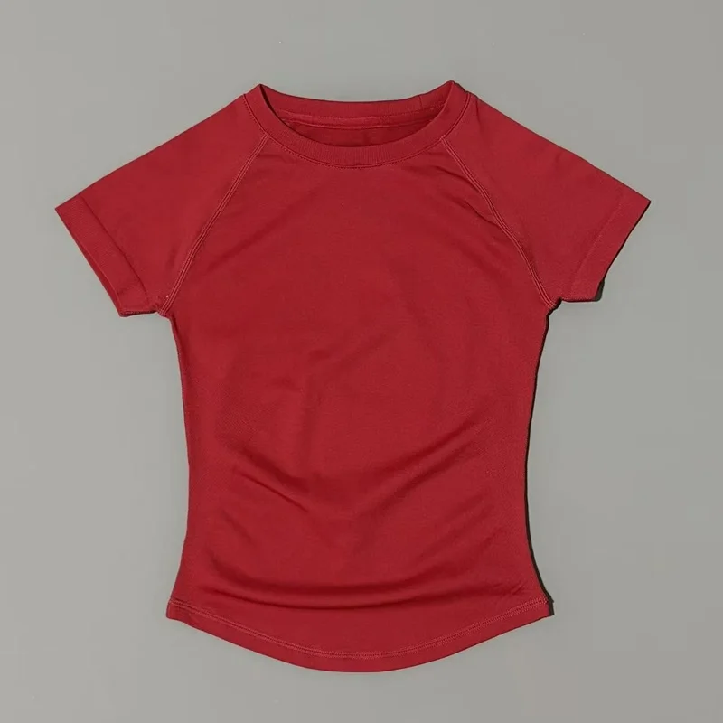 HISTELLO Sporttop met korte mouwen Dames Gym Yoga Top Trainingskleding Sport T-shirt Fitness Activewear Running Tight Tops