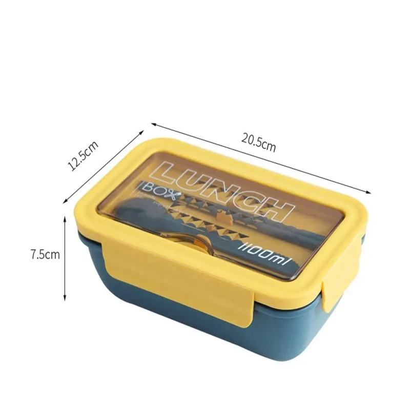 Japanese Style New Microwave Lunch Box with Bento  Compartments Portable Box Leakproof Food Container for Kids with Tableware