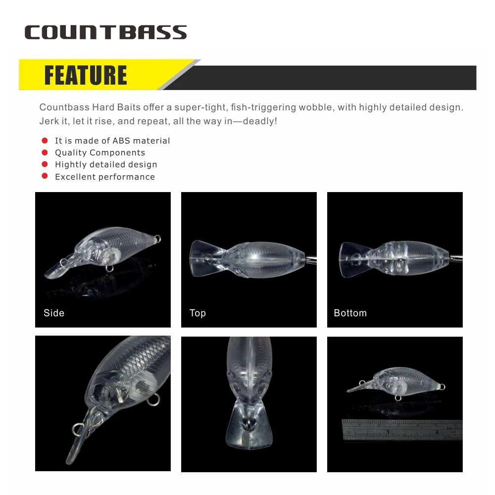 Countbass 10Pcs Blank Hard Lures, Floating Crankbait 37mm/1.5\