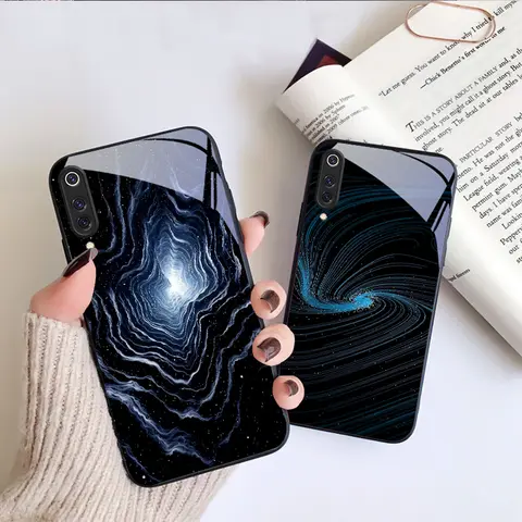 A deep black background For Xiaomi Mi 9 SE 12 12T 13 13T 14 Pro 11 A3 6X Pocophone F1 10T Lite 5G Mix Black glass phone case