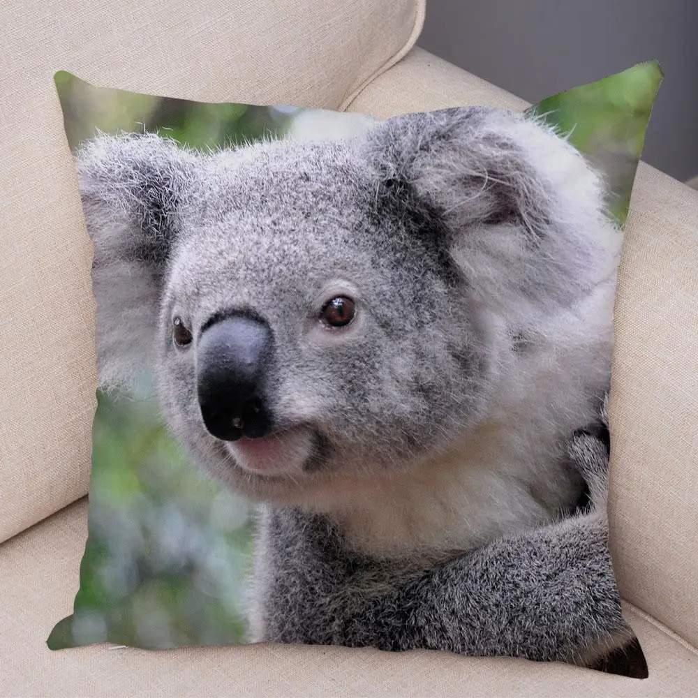 Bedroom Living Room Decor Pillowcase Cute Australian Koala Cushion Cover Wildlife Pattern Print