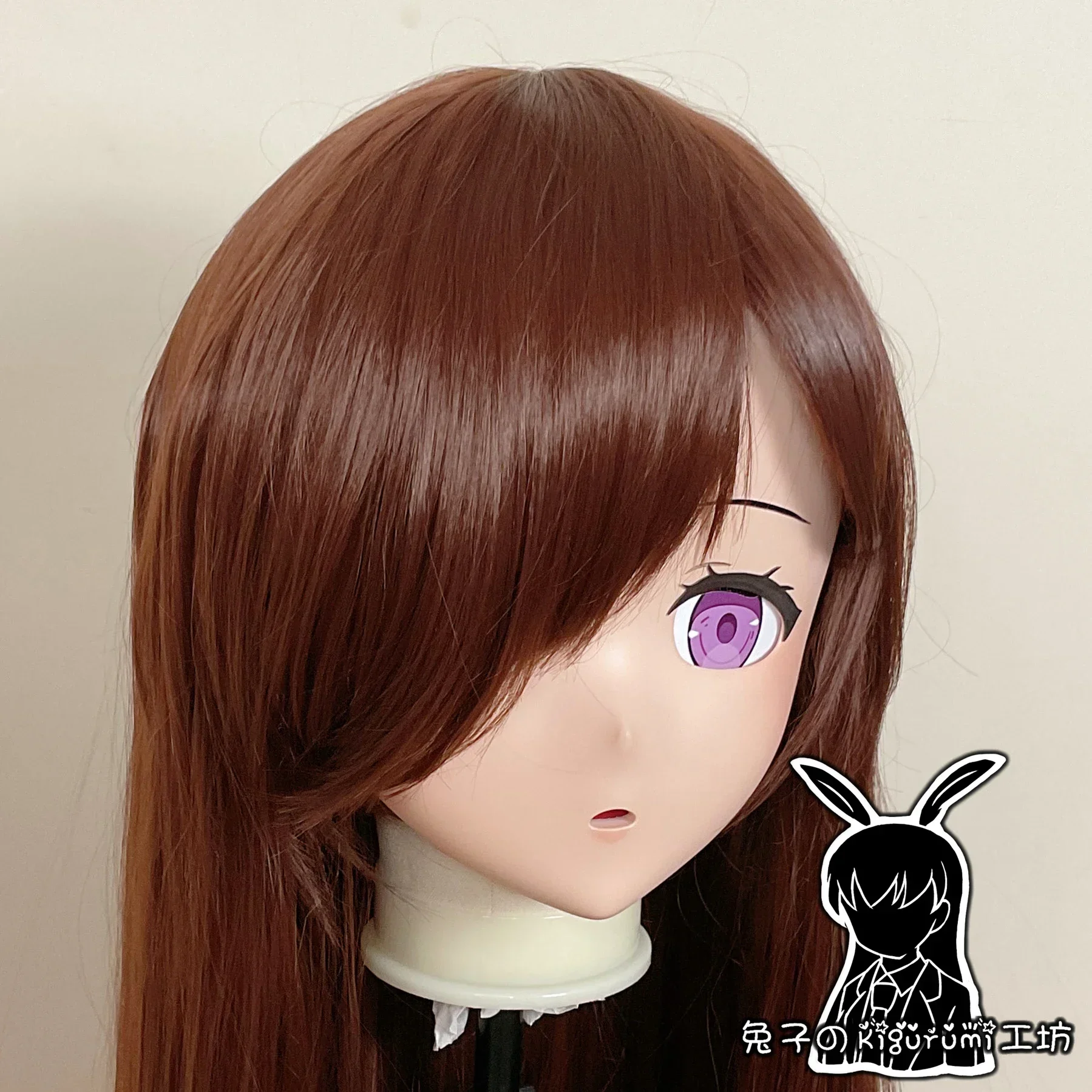 (A21) Custom BJD Doll Party Full Head Mask with Backshell Japan Cartoon Silicone Anime Pretty Derby Kigurumi Cosplay Mask