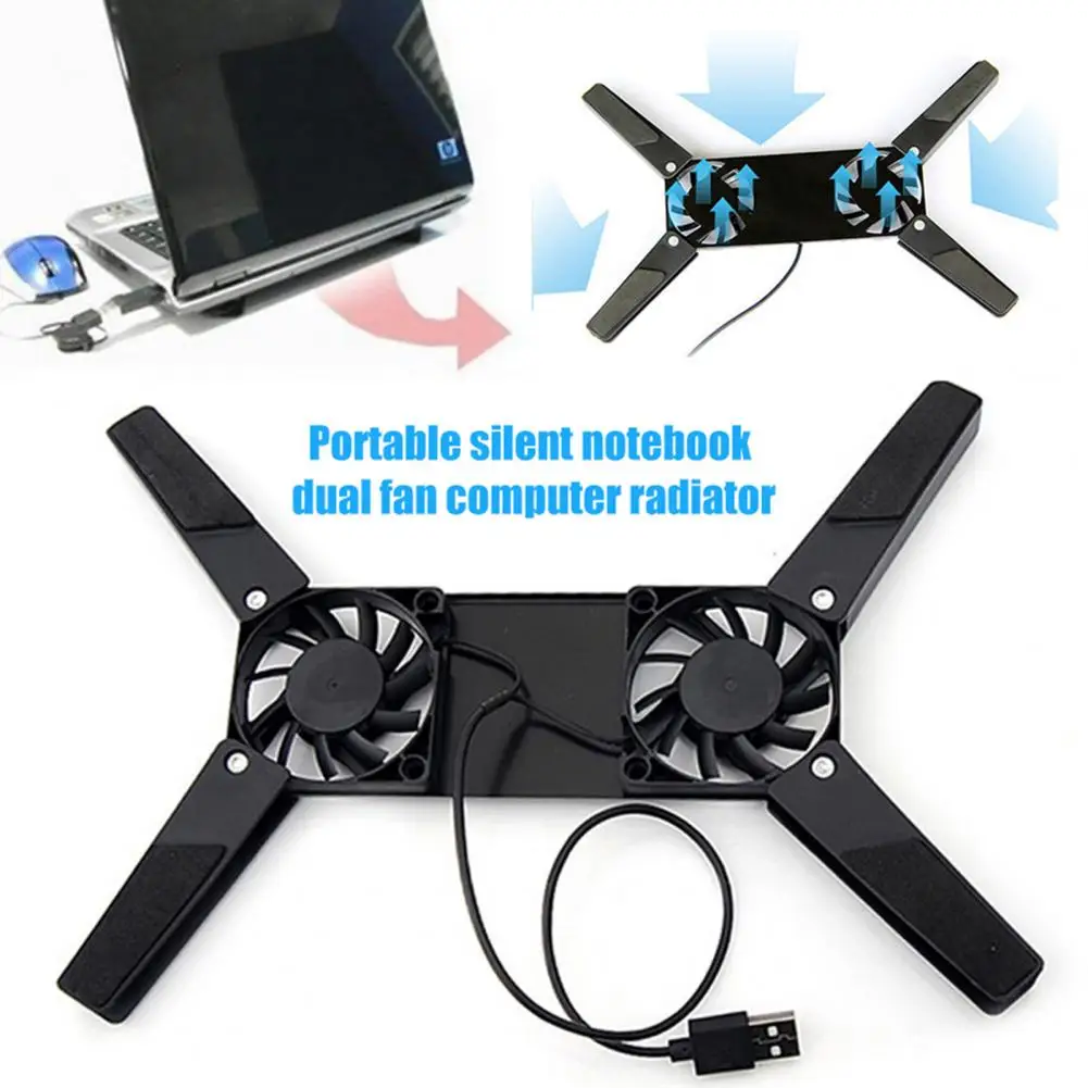 USB Laptop Computer Cooler Brushless Fan Mute Anti-scratch ABS Universal Foldable Computer Laptop Cooler