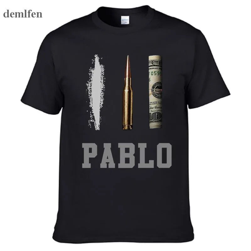 Summer New Brand Clothing T Shirts Men Narcos Pablo Escobar T-shirt Cotton Hip Hop O Neck Tees Tops Harajuku Streetwear