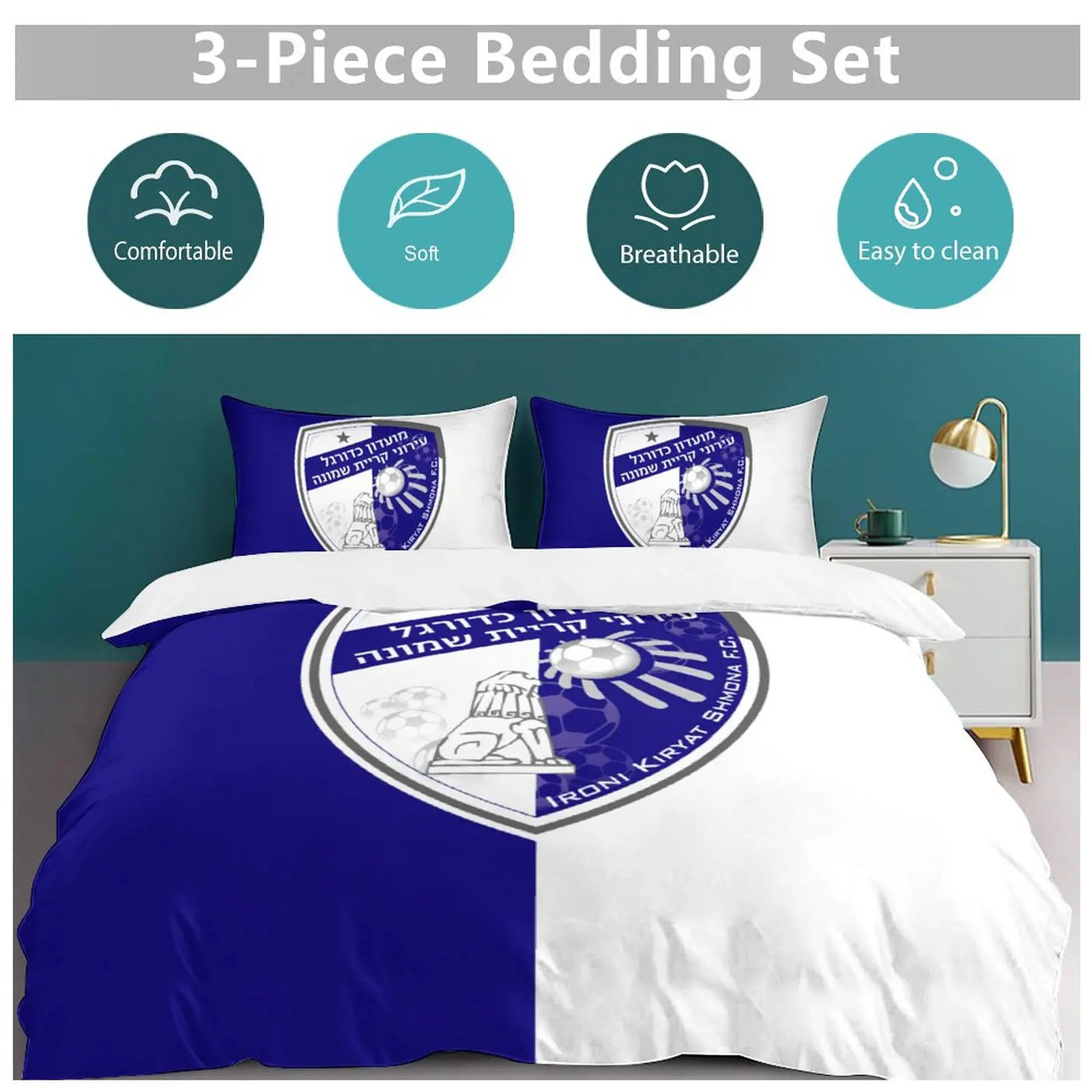 Hapoel Ironi Kiryat Shmona Set biancheria da letto Copripiumino Camera da letto Trapunte Singolo Twin King Size Copripiumino Tessili per la casa