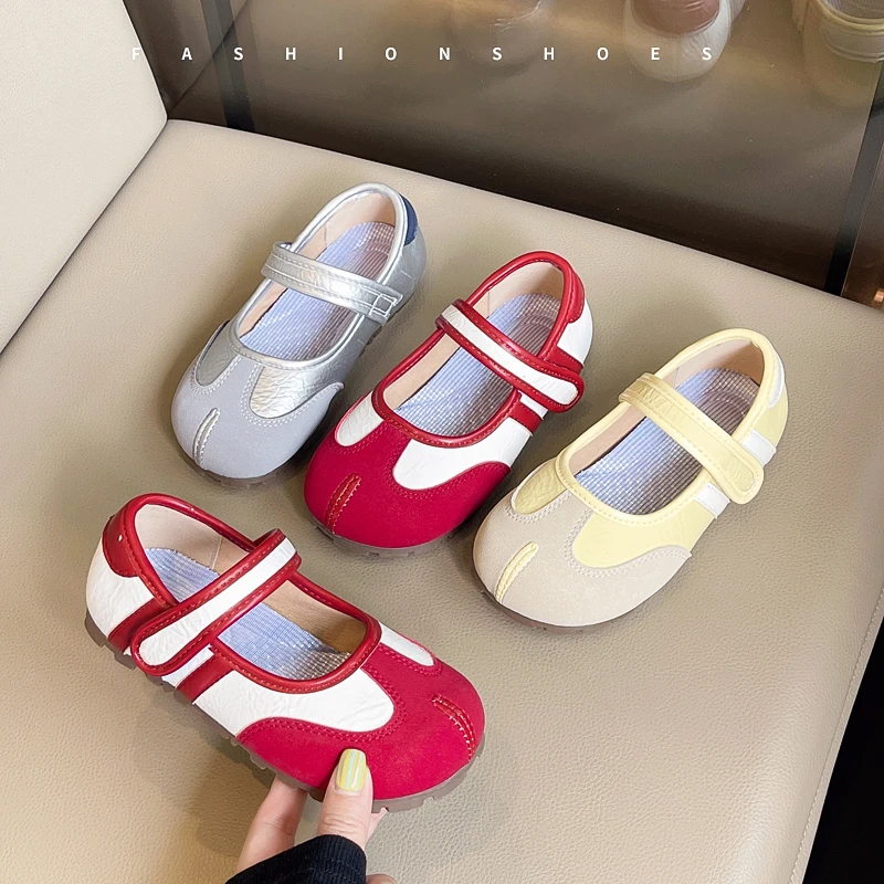 

Girls Flat Mary Jane Shoes Trend Spring and Summer Children's Sports and Leisure Shoes Comfortable Soft Leather Low-top Shoes.