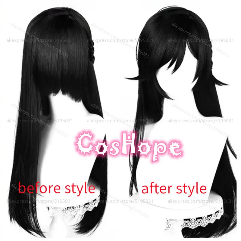 Antiquarian Qi Shiyi Cosplay Wig with Pre Braided Hair 68cm Long Black Wig Cosplay Anime Cosplay Heat Resistant Synthetic Wigs