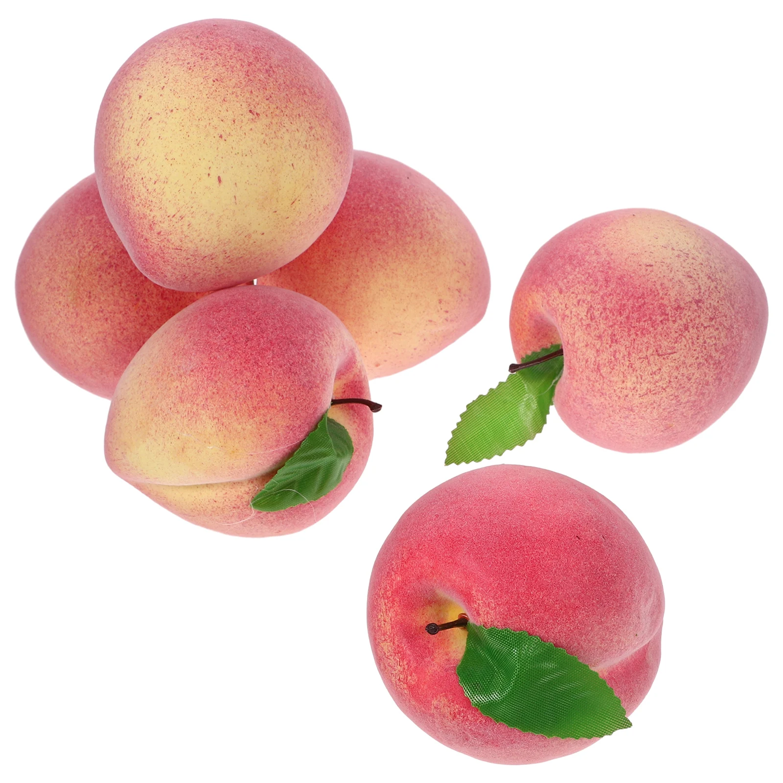 

6pcs Lifelike Peach Model Home Decoration Props Realistic Artificial Fruit Simulation Peaches Decorative Display for Photography