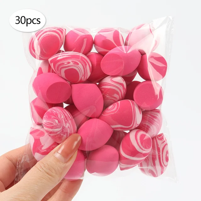30Pcs 2-in-1 Hydrophilic Mini Sponge Set - Latex-Free Wet&Dry Blenders for Flawless Finish | Travel Size Velour Puffs All Skin 3
