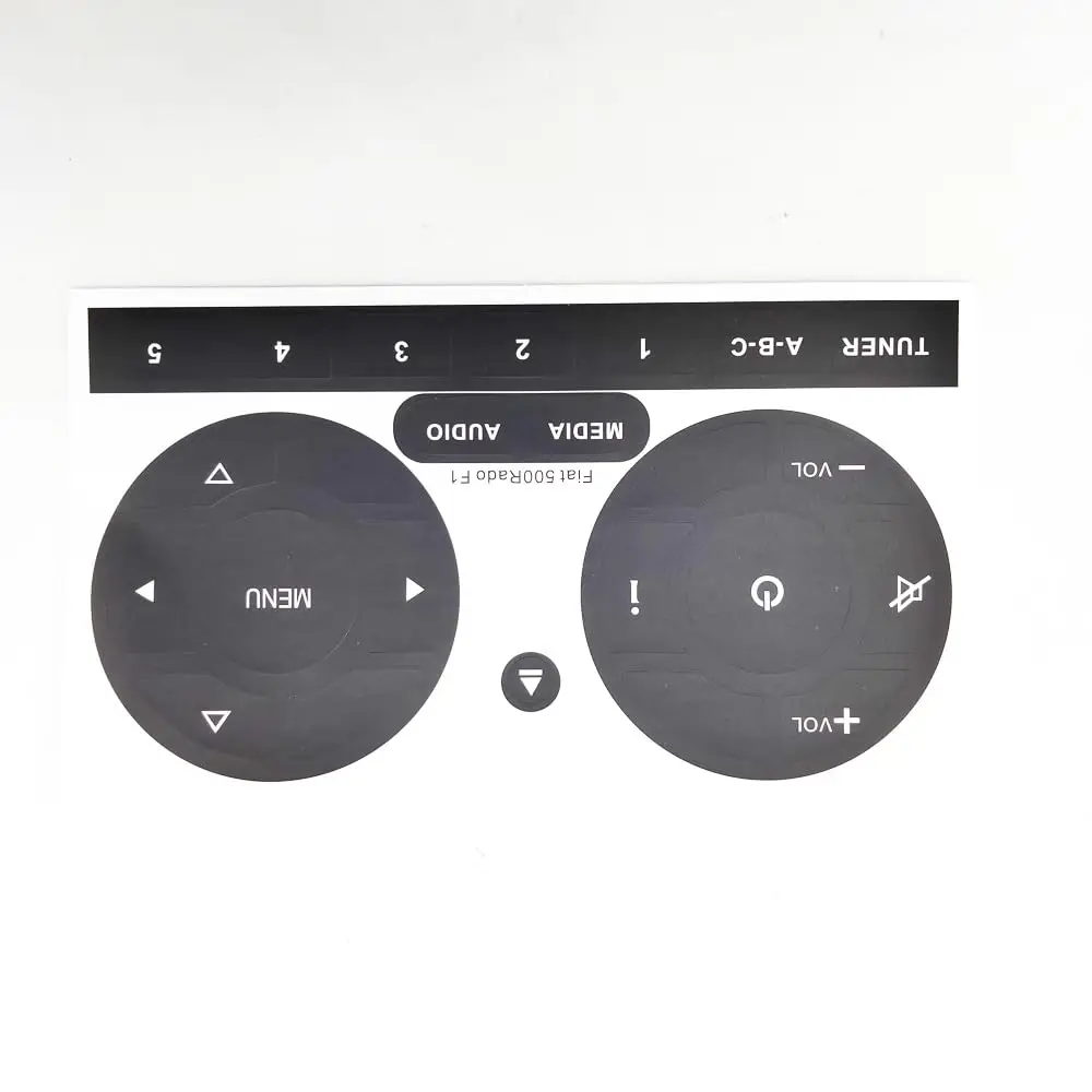Car Radio Stereo Worn Peeling Button Repair Decal Sticker For Fiat 500 2011-2016