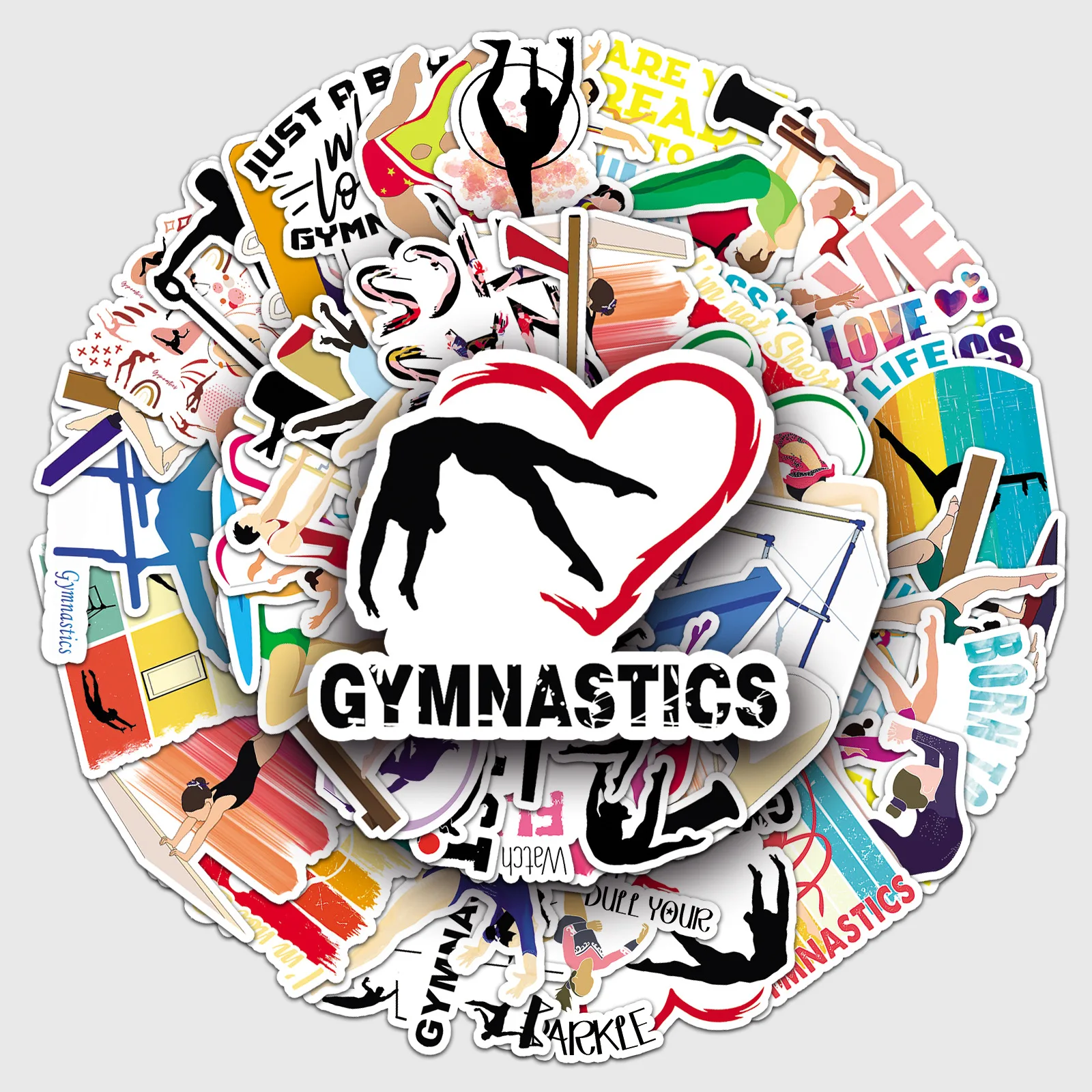 

50PCS Gymnastics Graffiti Cartoon Sports Stickers DIY Water Cups Mobile Phone Luggage Guitar Stickers Waterproof Decal Toys