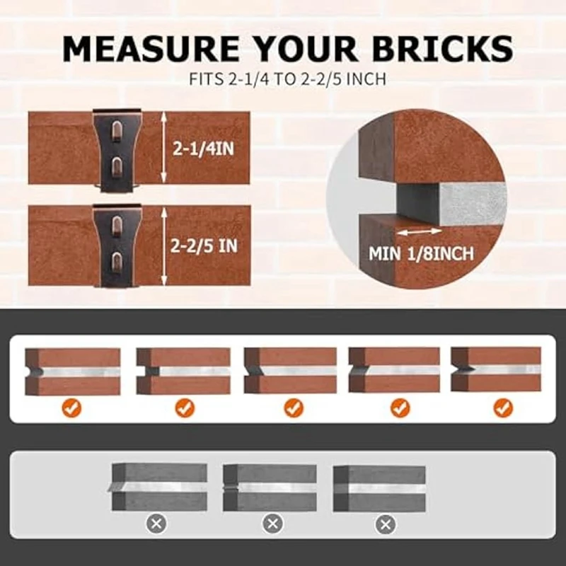 Brick Clips,16Pc Brick Clips For Hanging Outdoors Brick Hooks Hangers Wall Clips Picture Hangers Mount On Brick No Drill