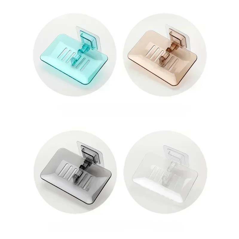 Self Adhesive Wall Mounted  Holder Soap Soap Rack Double Layer Bathroom Soap Dishes No Drilling Sponge Dish Accessories