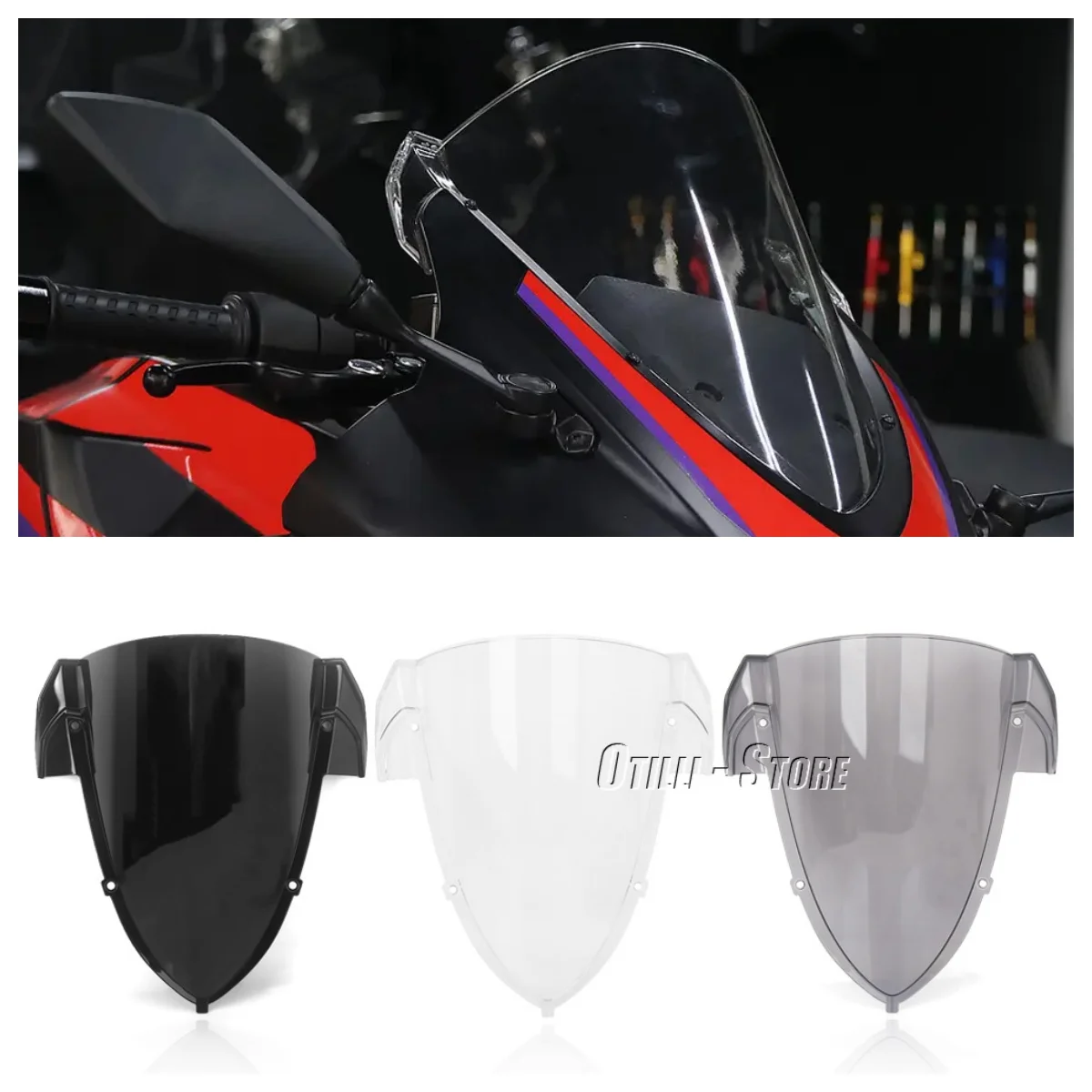 

RS457 Motorcycle Front Fairing Acrylic Wind Deflector 3 Color Spoiler Windshield Windscreen For Aprilia RS 457 rs457 2024 2025