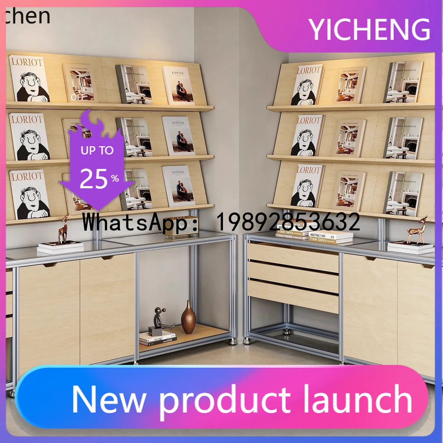 

Birch Ocean Board Store Display Showcase Glass Multi-layer Storage Rack Chest of Drawers Aluminum Shelf