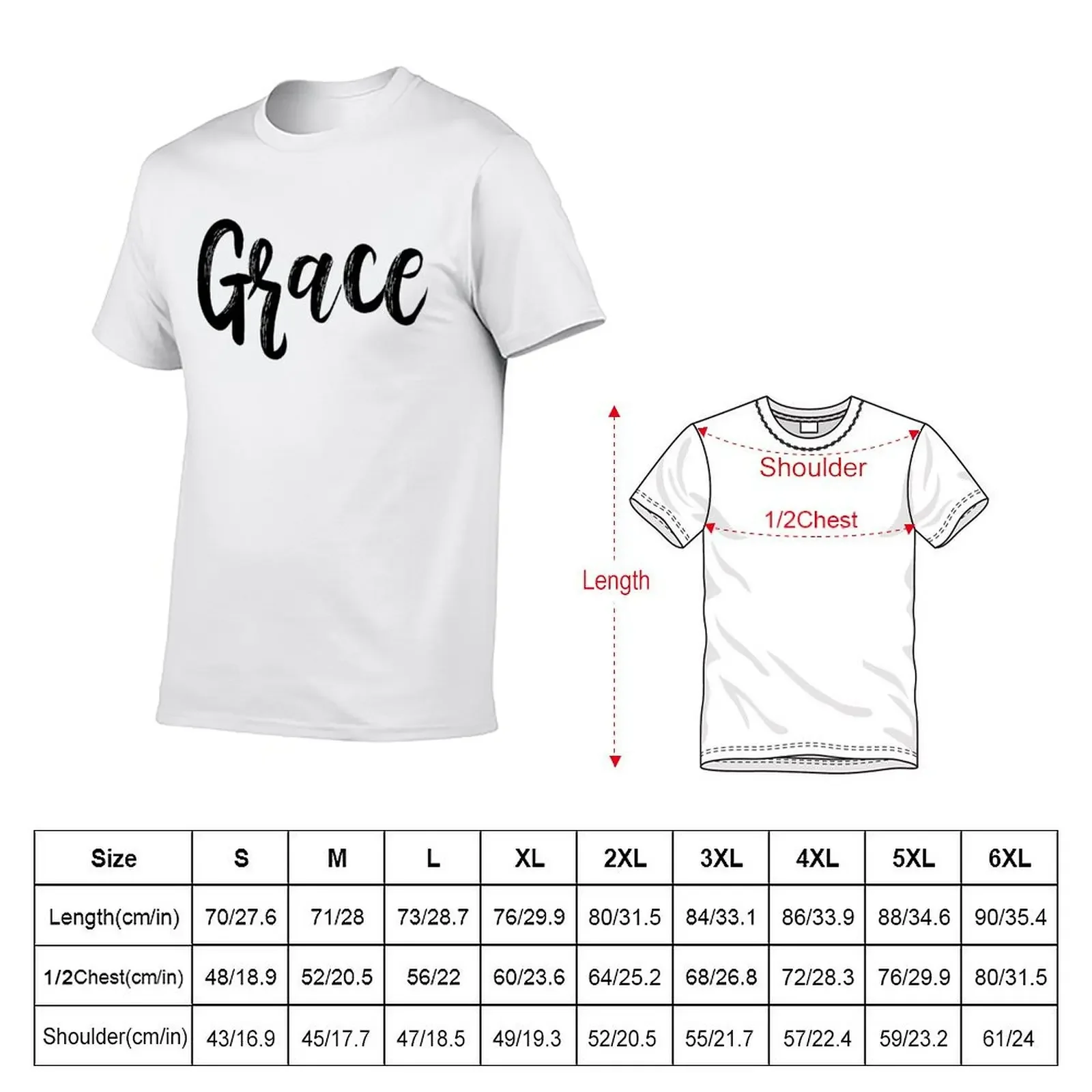 Grace Handwritten Calligraphy T-Shirt tees oversized t shirt valentines boutique clothes mens graphic t-shirts hip hop