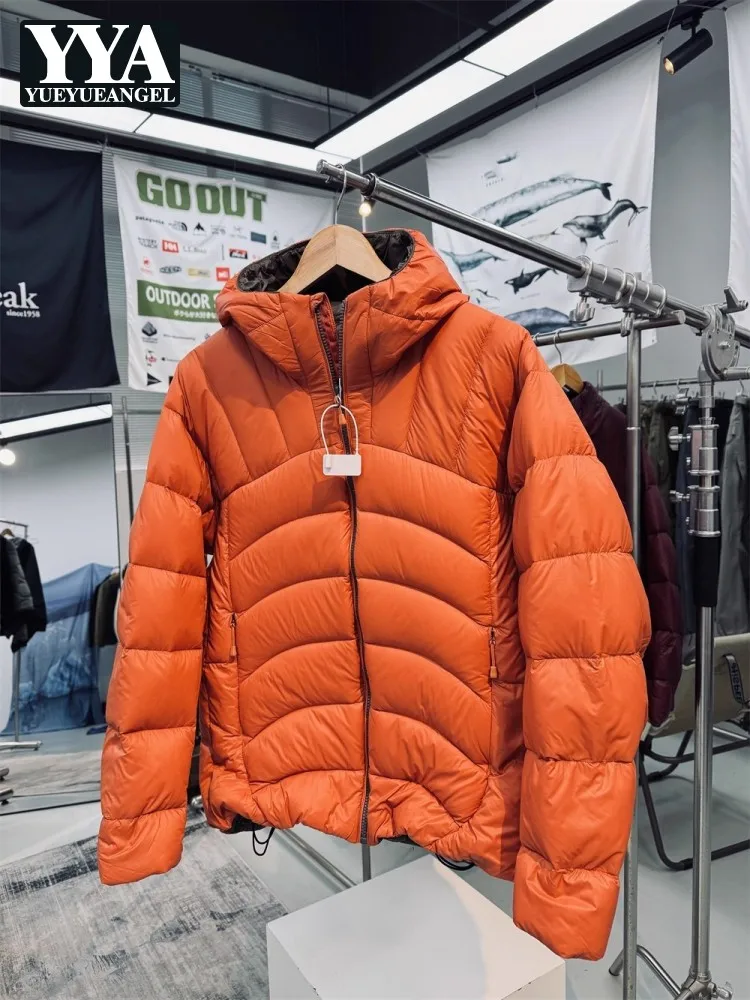 Winter Outdoor Thick Windproof Men Down Coat Zipper Hooded Skiing Puffer Jacket Long Sleeve Overocat Climb Mountains Outerwear