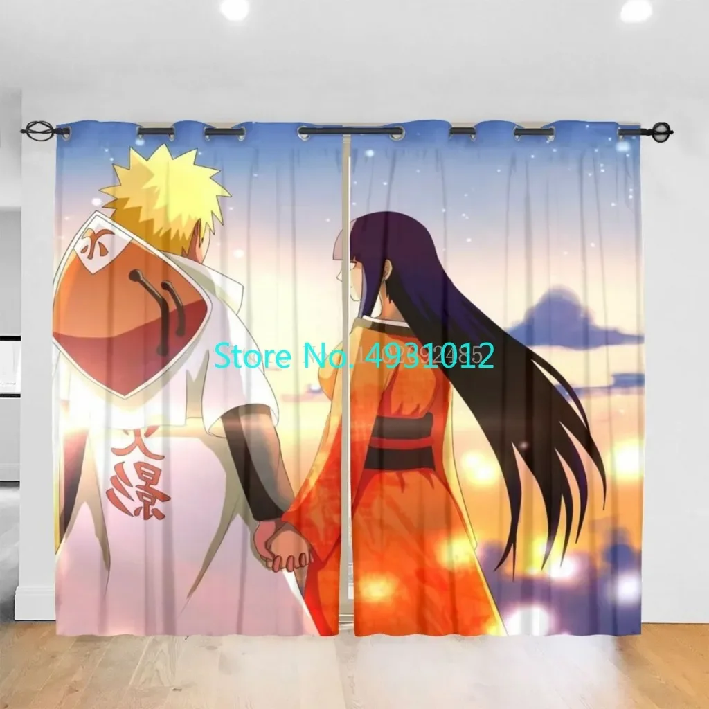 

Anime Ninja Uzumaki Uchiha Naruto 2 Panels/Set Window Blackout Curtains 160x184cm Shading Game Home Living Room Baby Kids Gift